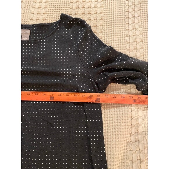 Chico’s Top Size “3” or XL Navy w/Dots Stretchy Casual Comfortable Blouse - Picture 9 of 11